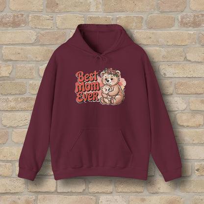 Graphic & Text Best Mom Ever Bears Pullover Hoodie - Vibrant Styles