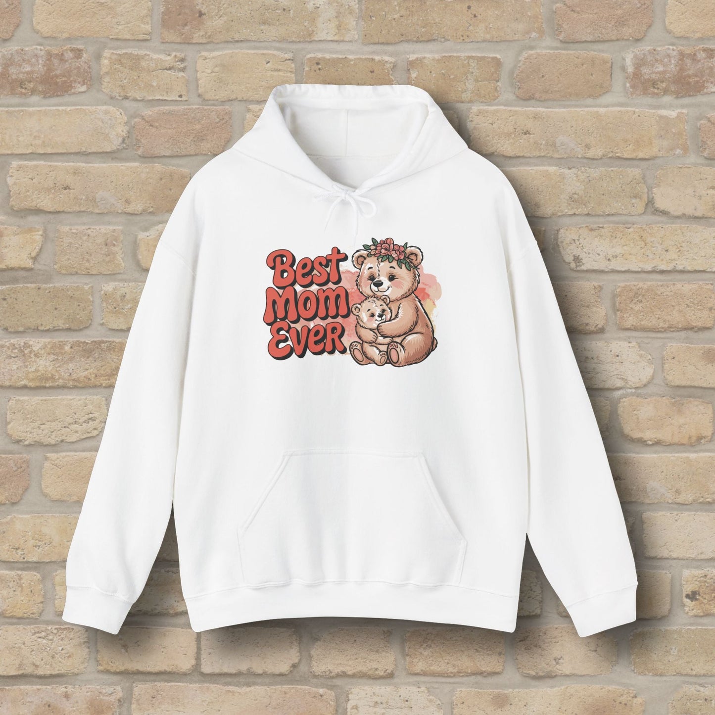 Graphic & Text Best Mom Ever Bears Pullover Hoodie - Vibrant Styles