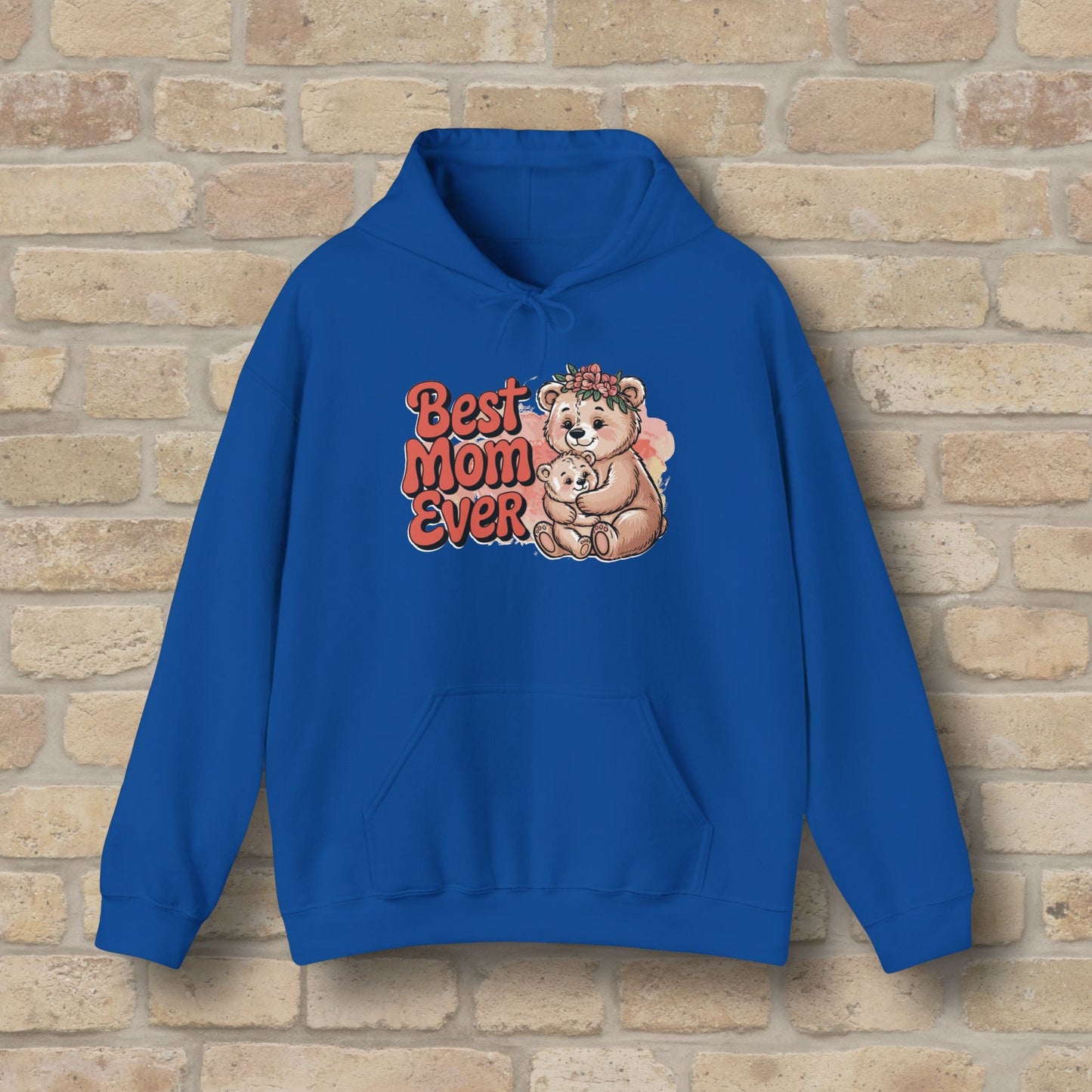 Graphic & Text Best Mom Ever Bears Pullover Hoodie - Vibrant Styles