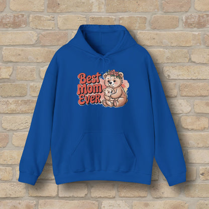 Graphic & Text Best Mom Ever Bears Pullover Hoodie - Vibrant Styles
