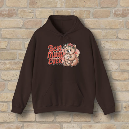 Graphic & Text Best Mom Ever Bears Pullover Hoodie - Vibrant Styles