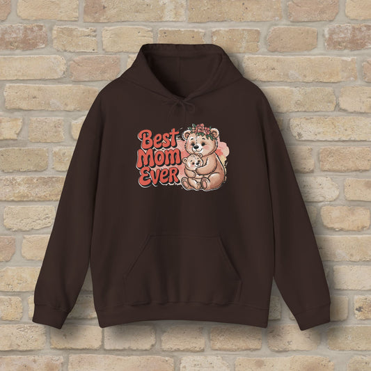 Graphic & Text Best Mom Ever Bears Pullover Hoodie - Vibrant Styles