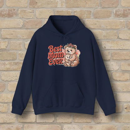 Graphic & Text Best Mom Ever Bears Pullover Hoodie - Vibrant Styles