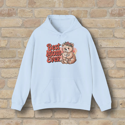 Graphic & Text Best Mom Ever Bears Pullover Hoodie - Vibrant Styles