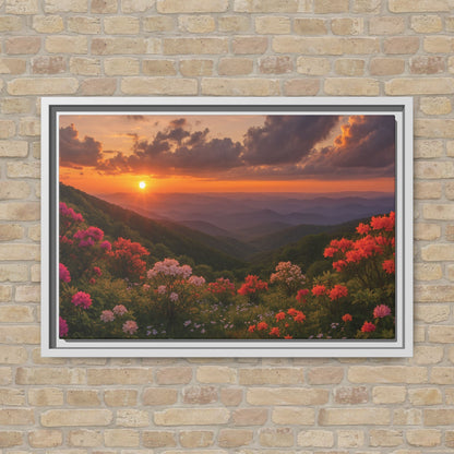 Canvas Blue Ridge Bloom at Sunset Matte Canvas, Pinewood Framed - Vibrant Styles