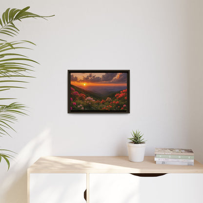 Canvas Blue Ridge Bloom at Sunset Matte Canvas, Pinewood Framed - Vibrant Styles