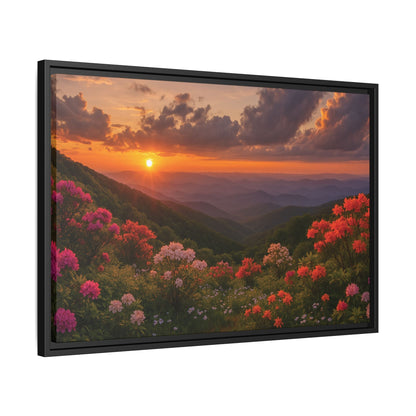 Canvas Blue Ridge Bloom at Sunset Matte Canvas, Pinewood Framed - Vibrant Styles