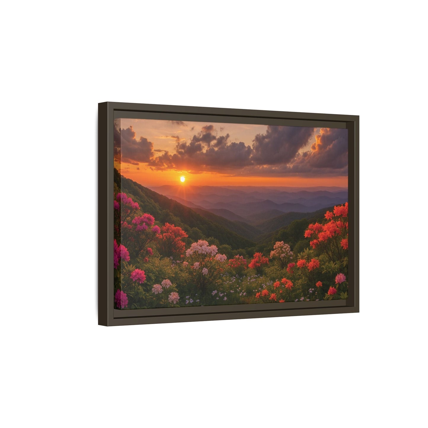 Canvas Blue Ridge Bloom at Sunset Matte Canvas, Pinewood Framed - Vibrant Styles