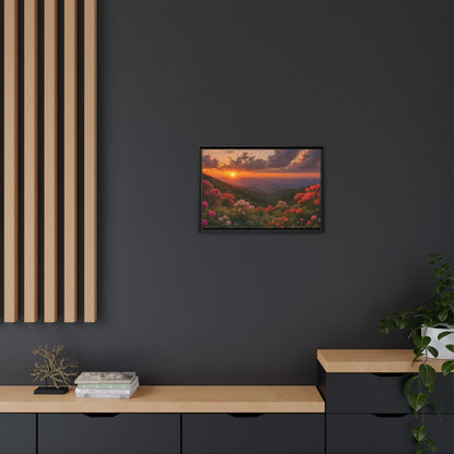 Canvas Blue Ridge Bloom at Sunset Matte Canvas, Pinewood Framed - Vibrant Styles