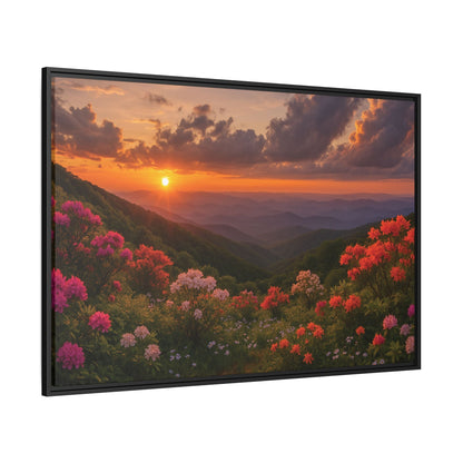Canvas Blue Ridge Bloom at Sunset Matte Canvas, Pinewood Framed - Vibrant Styles
