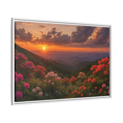 Canvas Blue Ridge Bloom at Sunset Matte Canvas, Pinewood Framed - Vibrant Styles