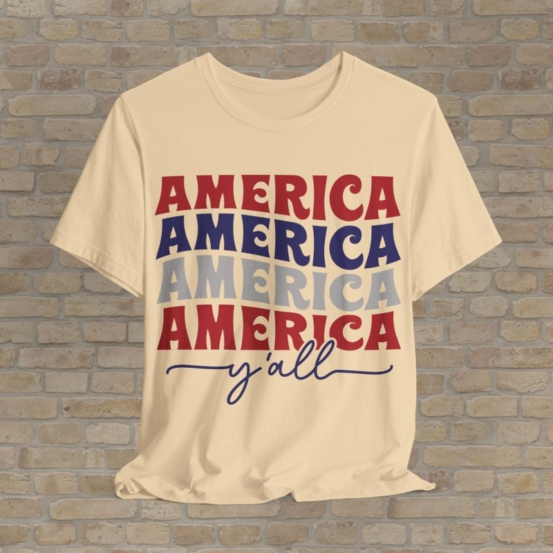 Text Only T-Shirts Bold America Y'all Tee - Vibrant Styles