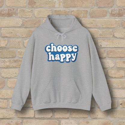 Text Only Choose Happy Pullover Hoodie - Vibrant Styles