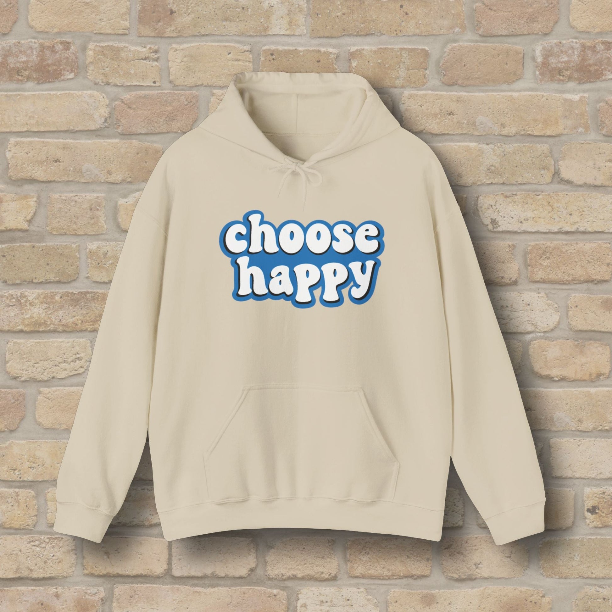 Text Only Choose Happy Pullover Hoodie - Vibrant Styles