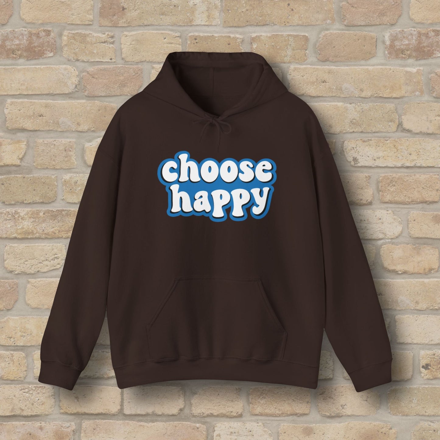 Text Only Choose Happy Pullover Hoodie - Vibrant Styles