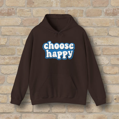 Text Only Choose Happy Pullover Hoodie - Vibrant Styles