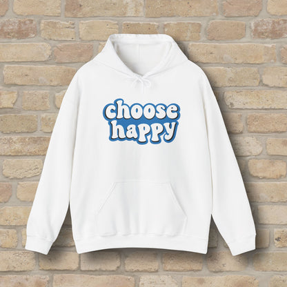 Text Only Choose Happy Pullover Hoodie - Vibrant Styles