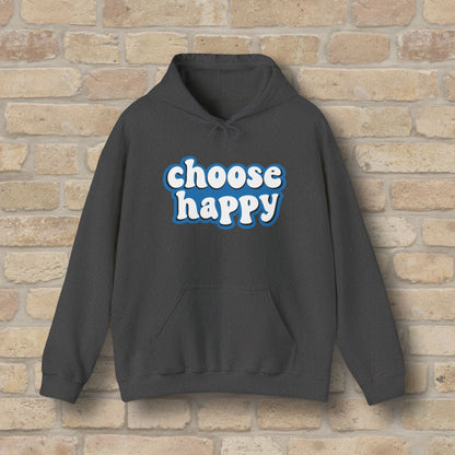 Text Only Choose Happy Pullover Hoodie - Vibrant Styles