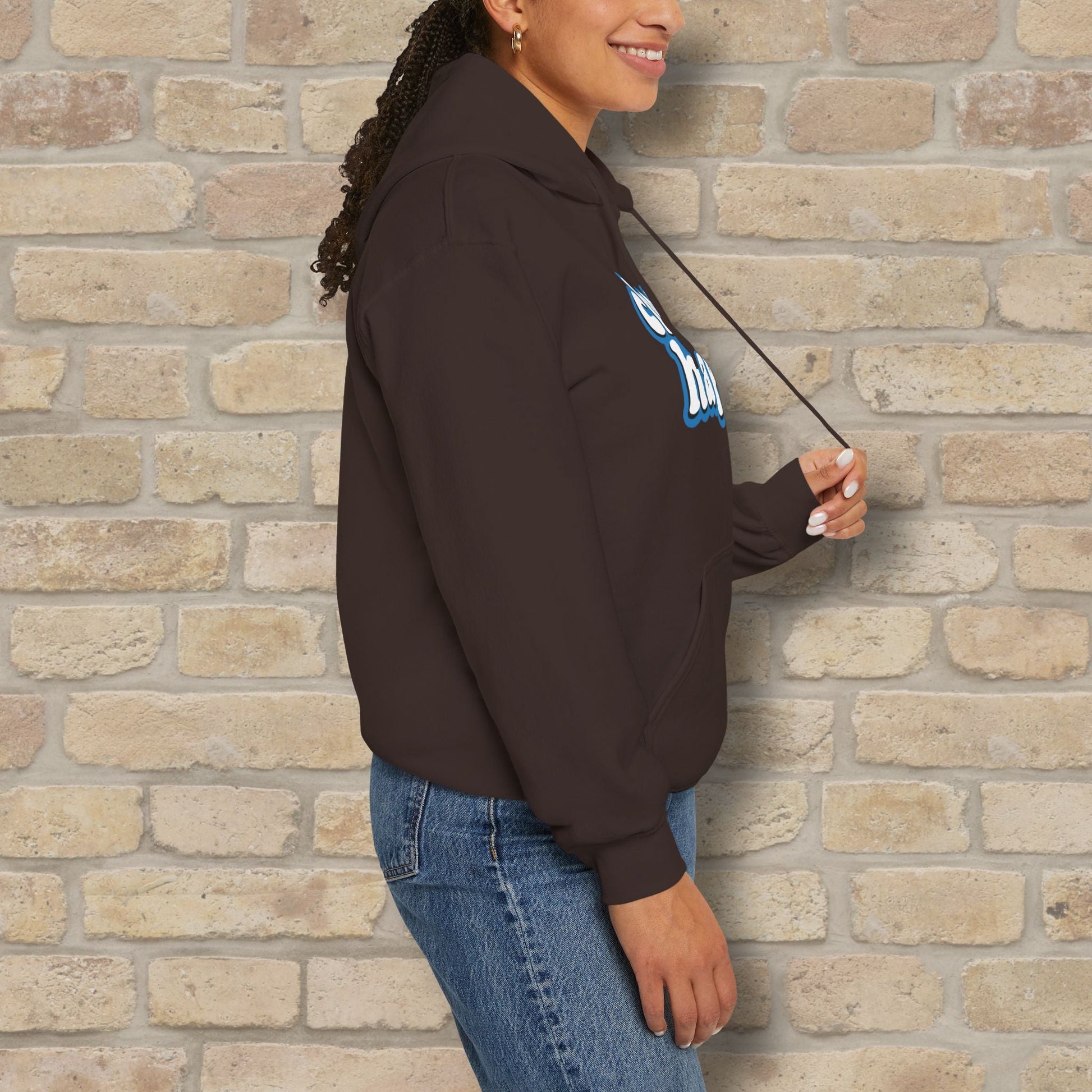 Text Only Choose Happy Pullover Hoodie - Vibrant Styles