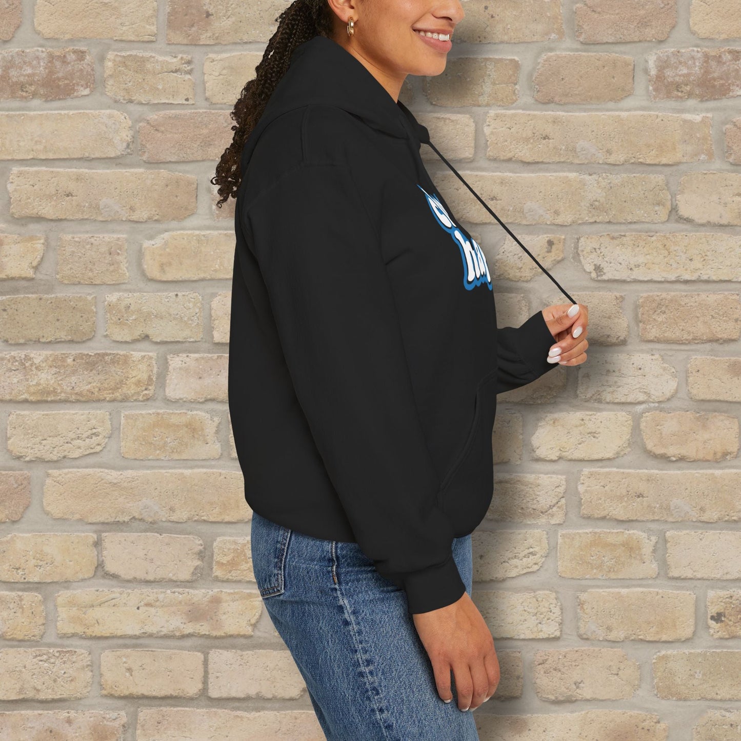 Text Only Choose Happy Pullover Hoodie - Vibrant Styles