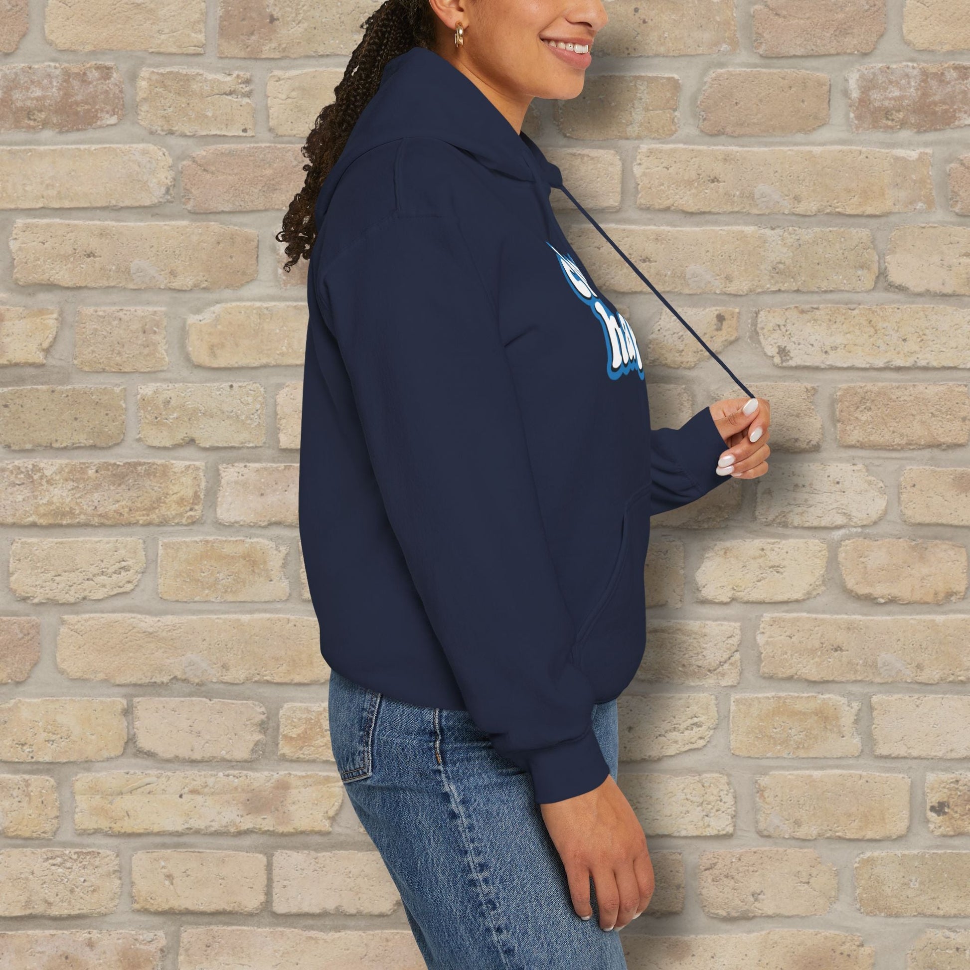 Text Only Choose Happy Pullover Hoodie - Vibrant Styles