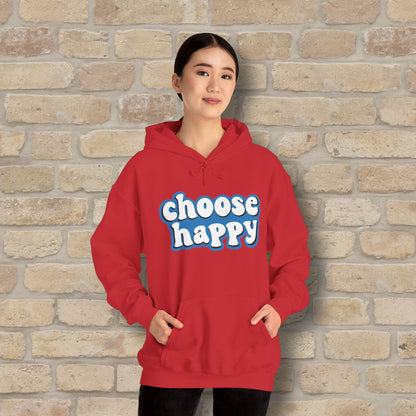 Text Only Choose Happy Pullover Hoodie - Vibrant Styles