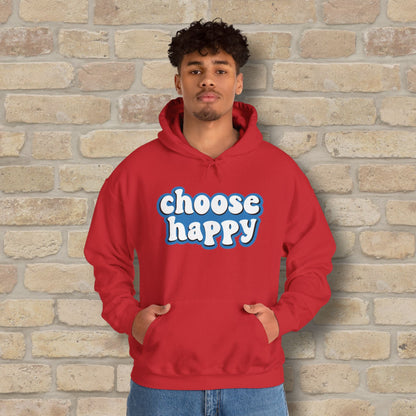 Text Only Choose Happy Pullover Hoodie - Vibrant Styles