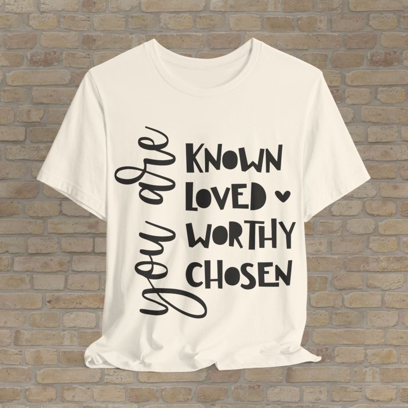 Text Only T-Shirts Chosen & Worthy Tee - Vibrant Styles