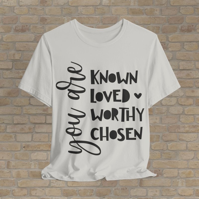 Text Only T-Shirts Chosen & Worthy Tee - Vibrant Styles