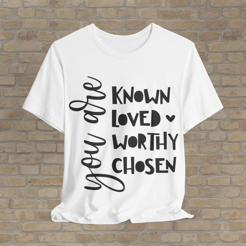 Text Only T-Shirts Chosen & Worthy Tee - Vibrant Styles