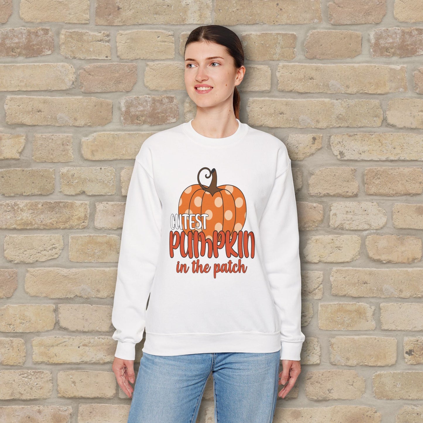 Graphic & Text Cutest Pumpkin in the Patch Sweatshirt - Vibrant Styles