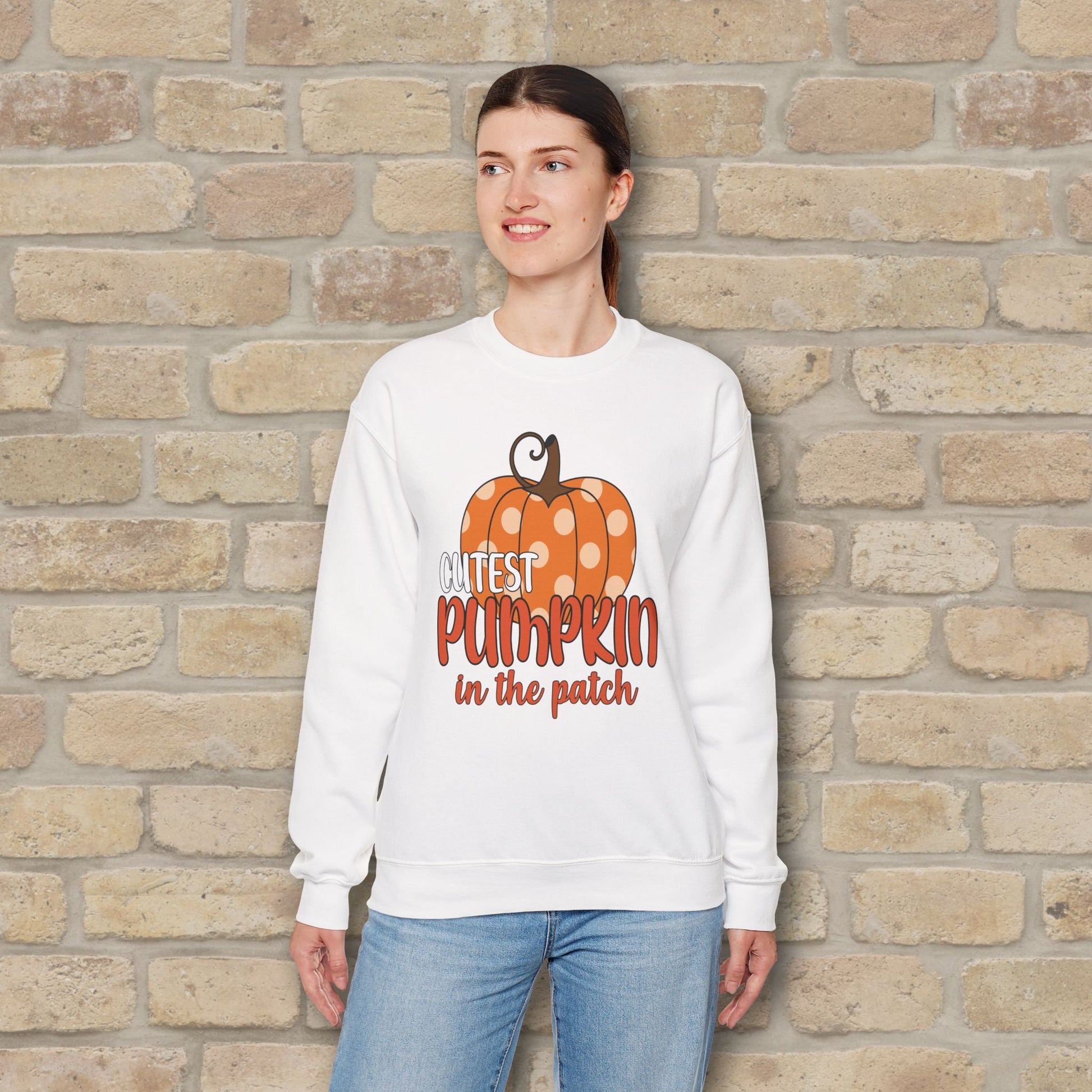 Graphic & Text Cutest Pumpkin in the Patch Sweatshirt - Vibrant Styles