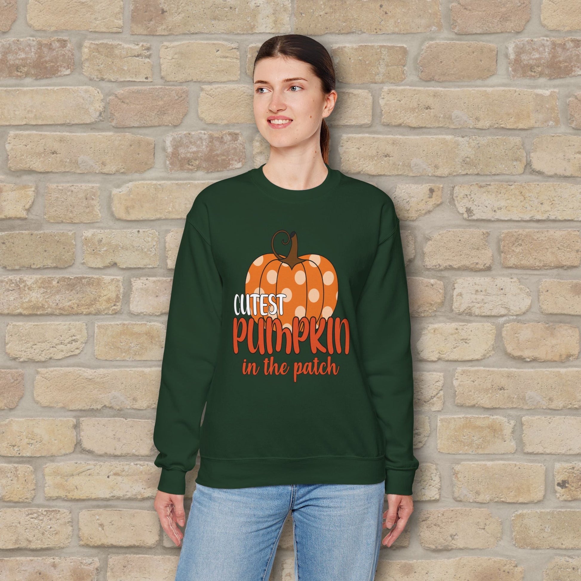 Graphic & Text Cutest Pumpkin in the Patch Sweatshirt - Vibrant Styles