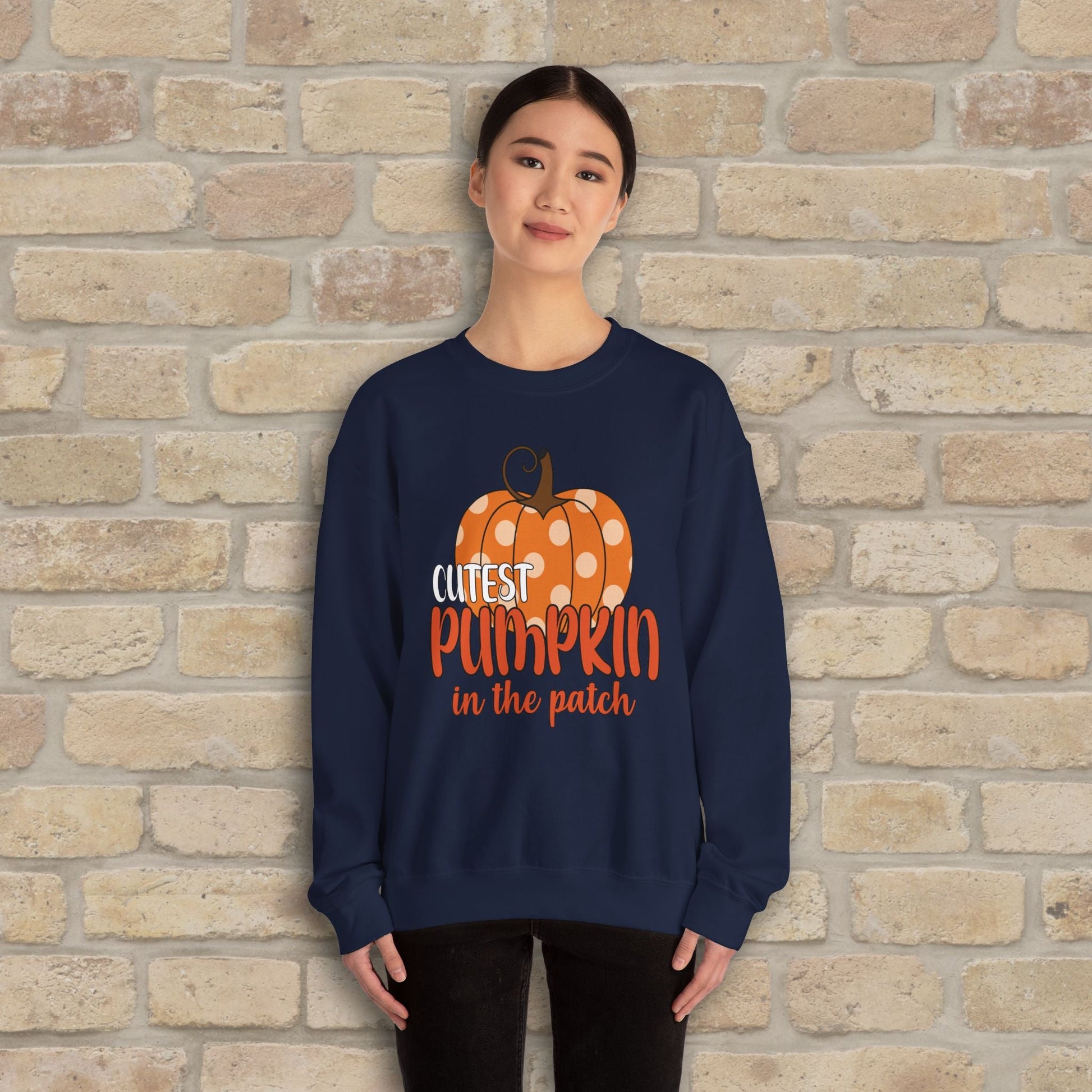 Graphic & Text Cutest Pumpkin in the Patch Sweatshirt - Vibrant Styles