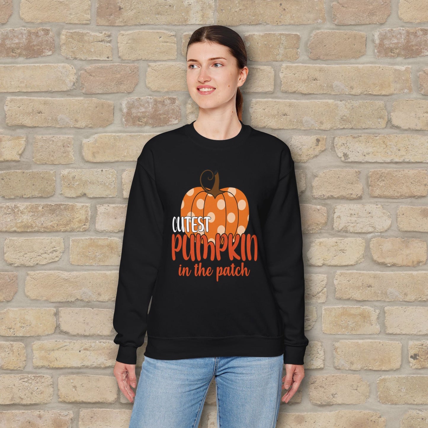 Graphic & Text Cutest Pumpkin in the Patch Sweatshirt - Vibrant Styles