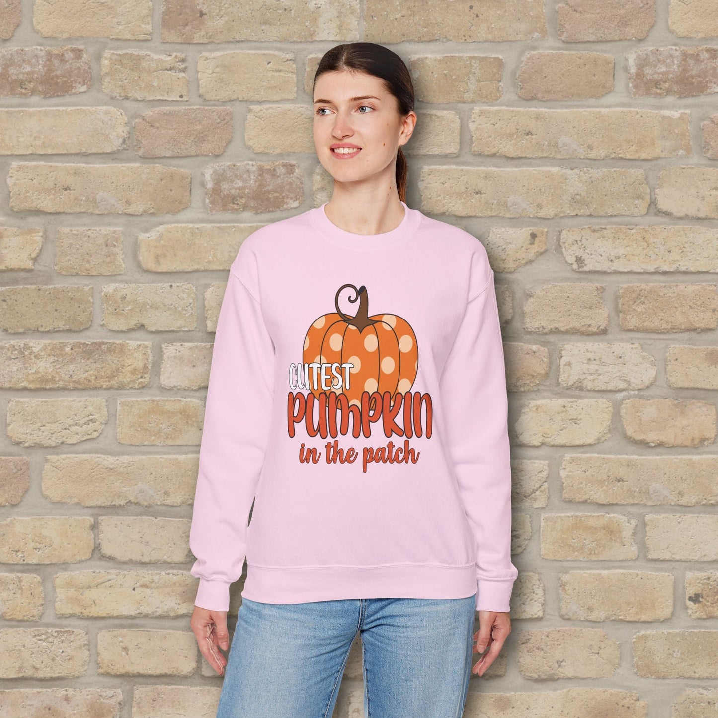 Graphic & Text Cutest Pumpkin in the Patch Sweatshirt - Vibrant Styles