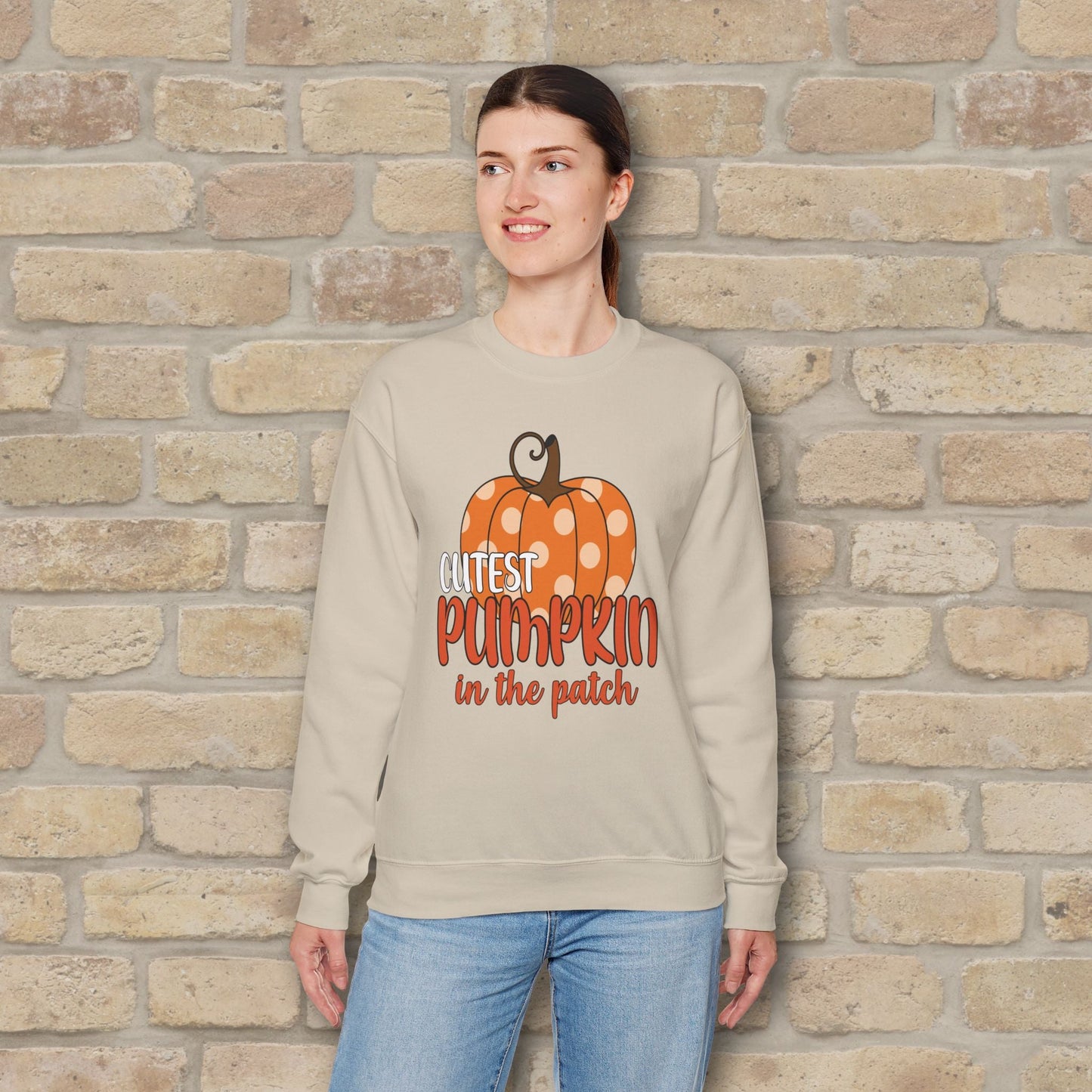 Graphic & Text Cutest Pumpkin in the Patch Sweatshirt - Vibrant Styles