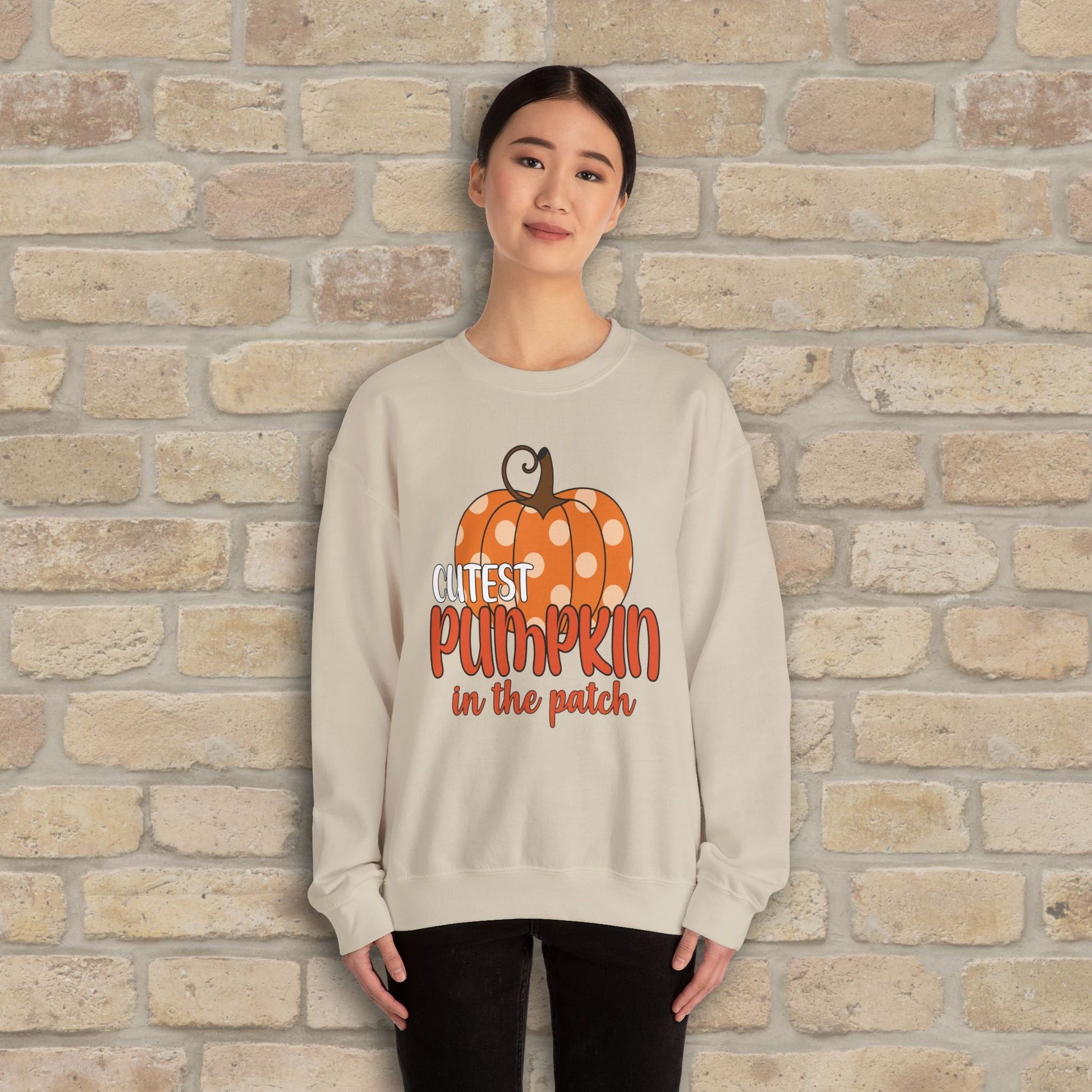 Graphic & Text Cutest Pumpkin in the Patch Sweatshirt - Vibrant Styles