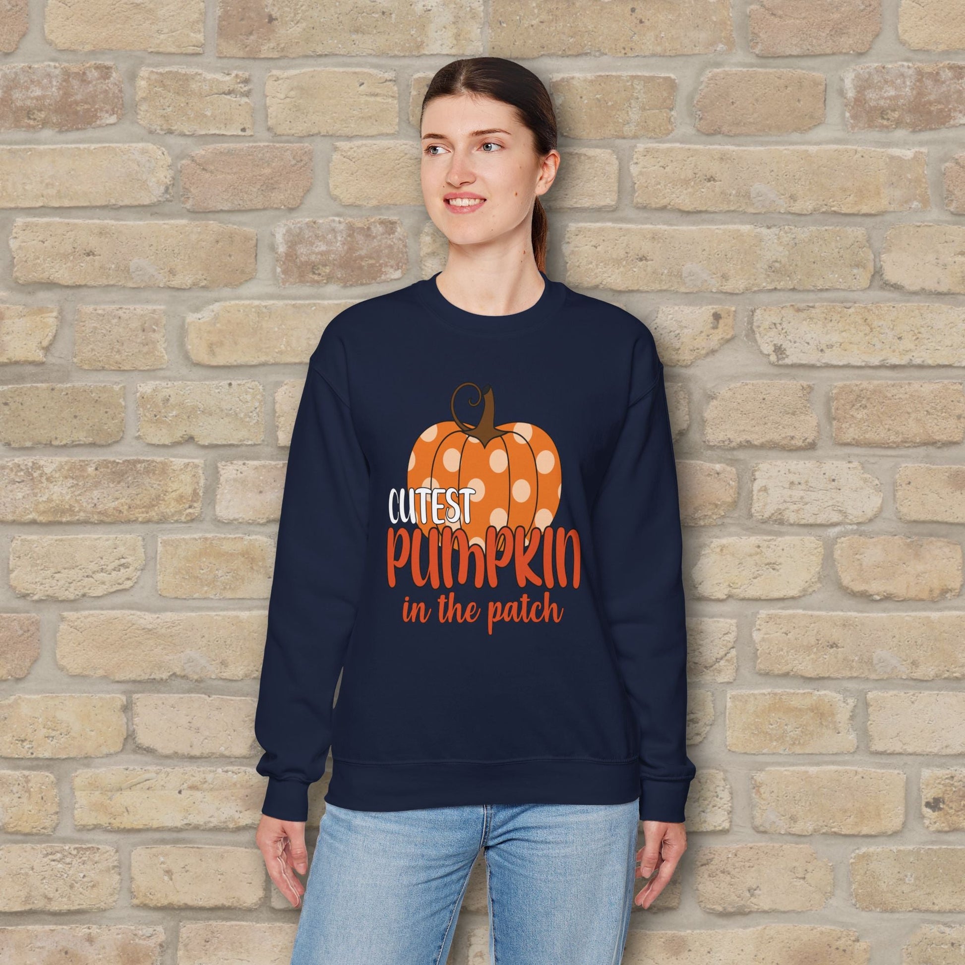 Graphic & Text Cutest Pumpkin in the Patch Sweatshirt - Vibrant Styles