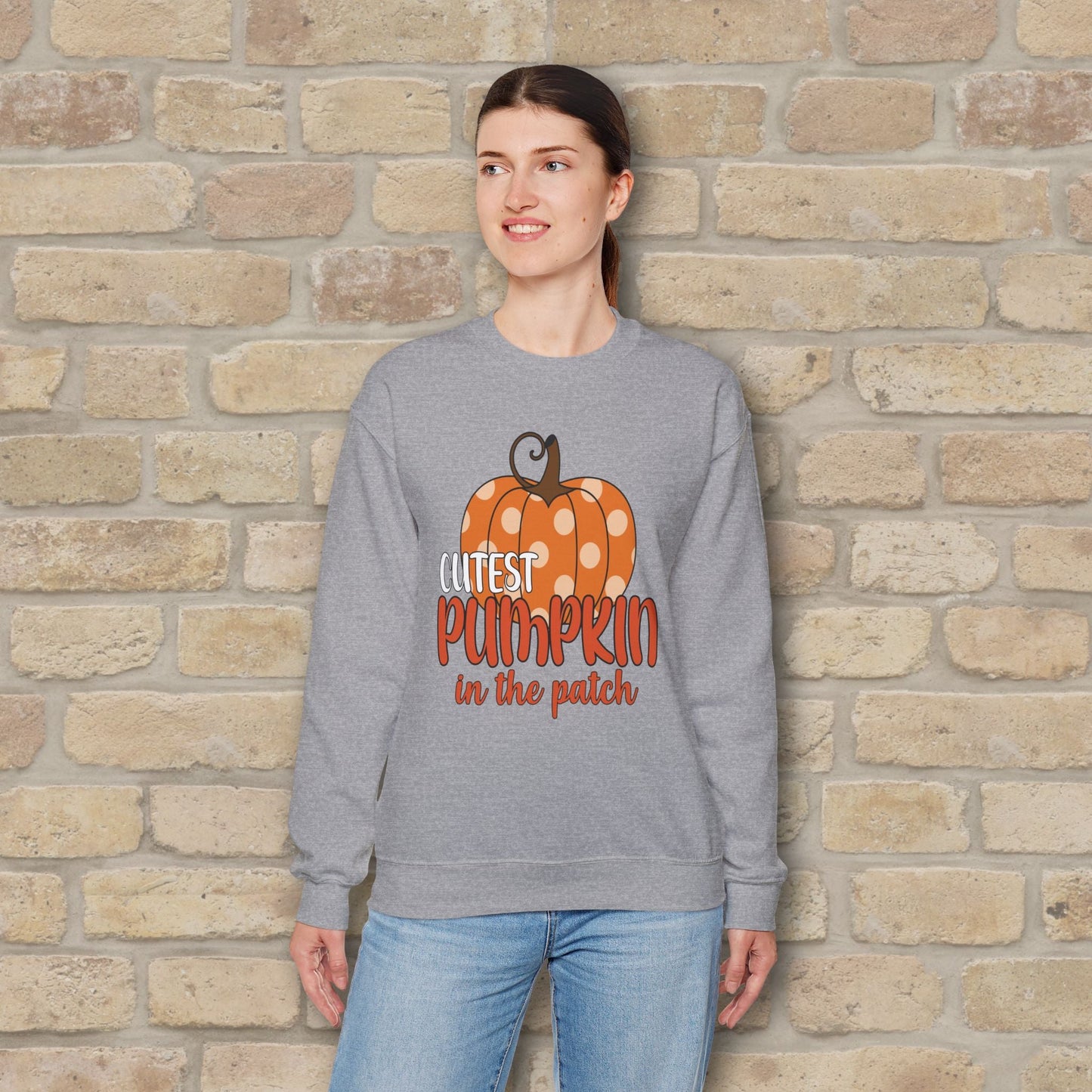 Graphic & Text Cutest Pumpkin in the Patch Sweatshirt - Vibrant Styles