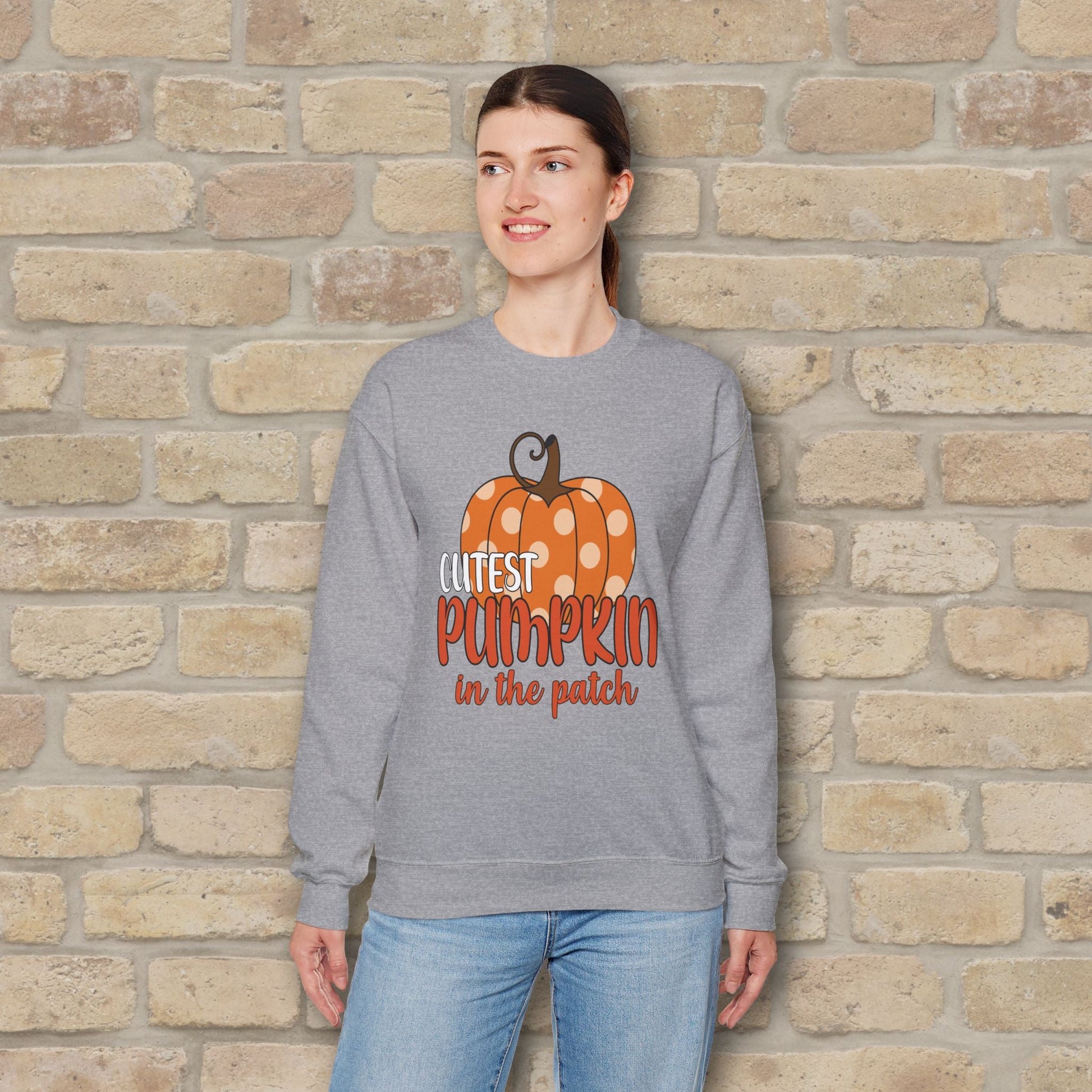 Graphic & Text Cutest Pumpkin in the Patch Sweatshirt - Vibrant Styles