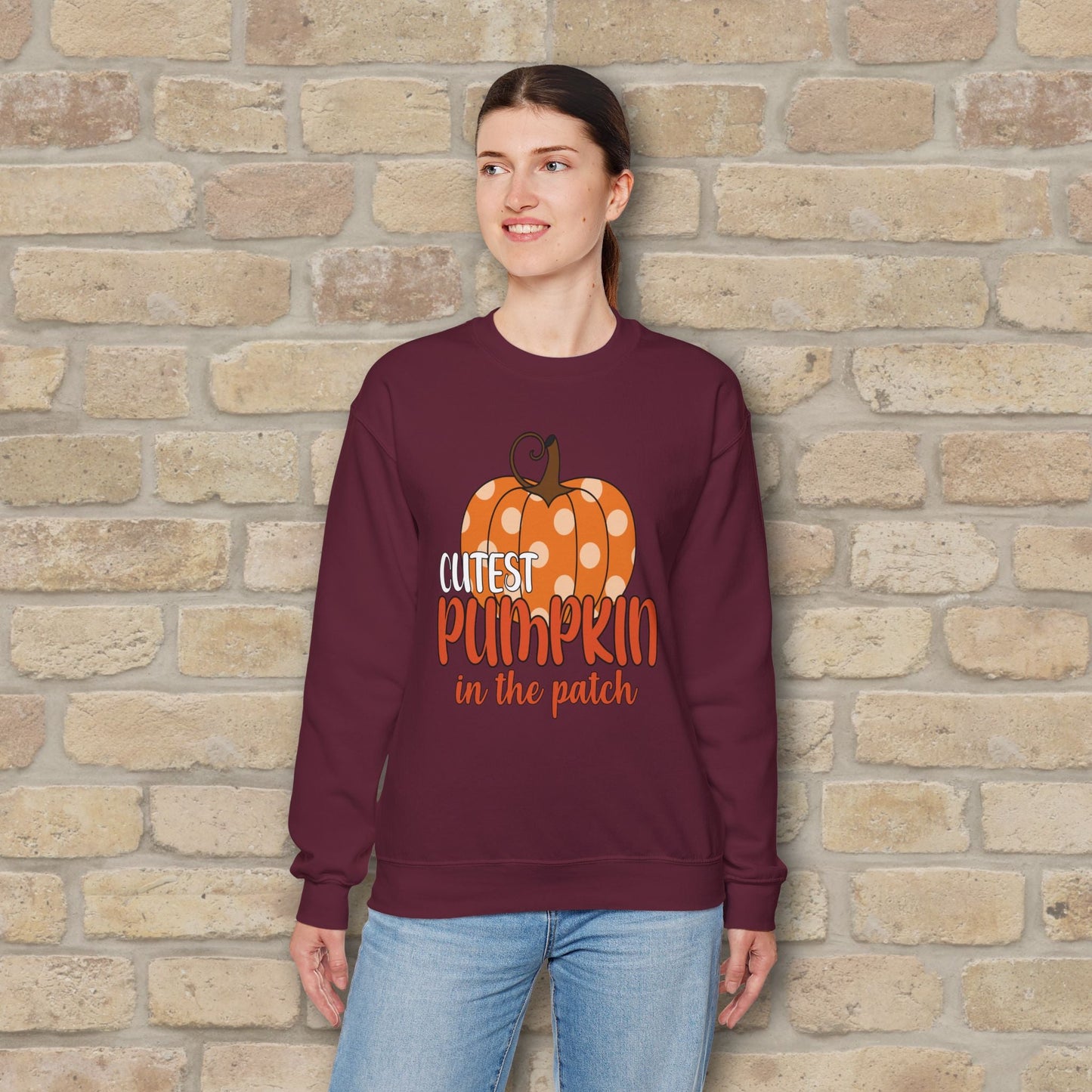Graphic & Text Cutest Pumpkin in the Patch Sweatshirt - Vibrant Styles