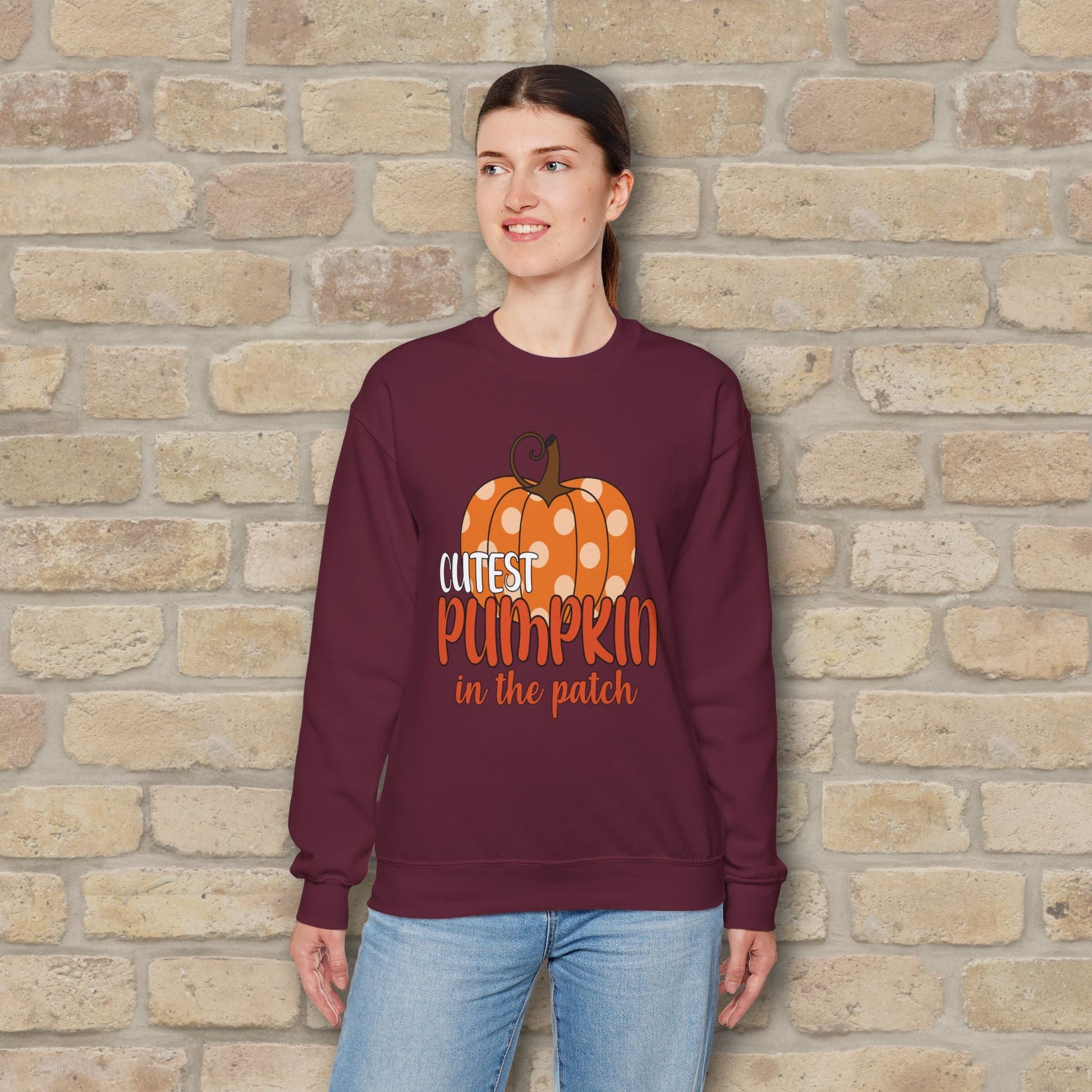 Graphic & Text Cutest Pumpkin in the Patch Sweatshirt - Vibrant Styles