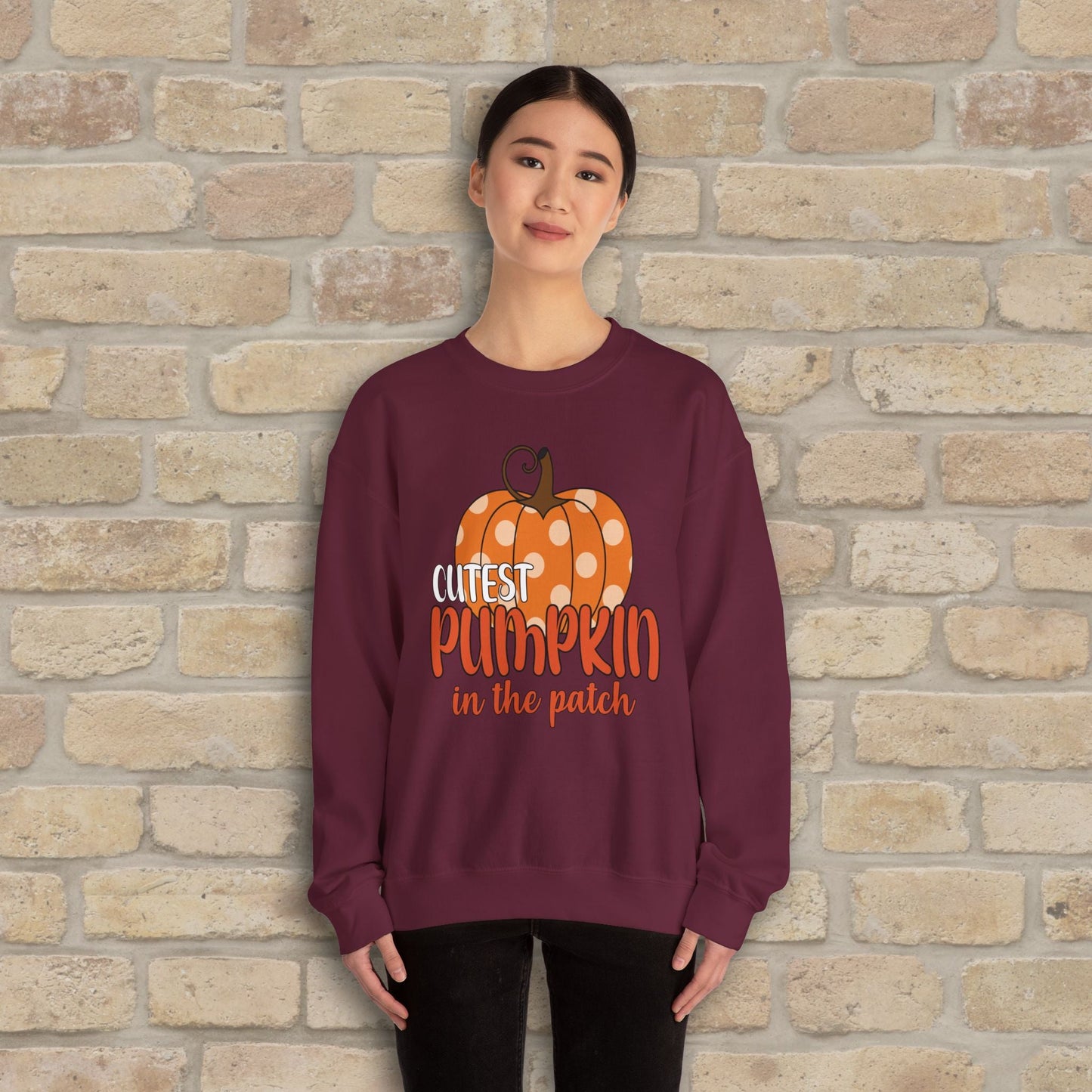 Graphic & Text Cutest Pumpkin in the Patch Sweatshirt - Vibrant Styles