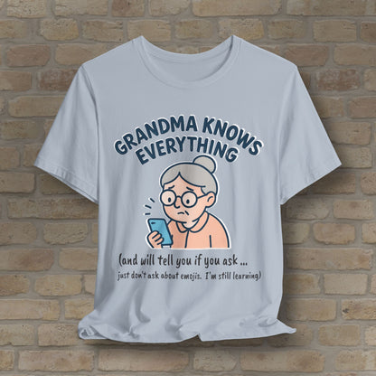 Graphic & Text Don't Ask Grandama About Emojis Tee - Vibrant Styles