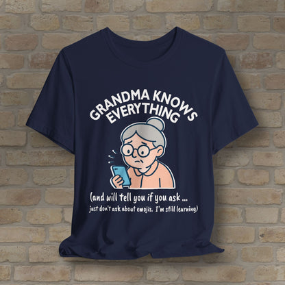 Graphic & Text Don't Ask Grandama About Emojis Tee - Vibrant Styles