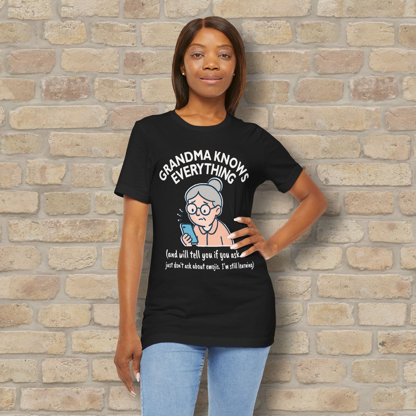Graphic & Text Don't Ask Grandama About Emojis Tee - Vibrant Styles