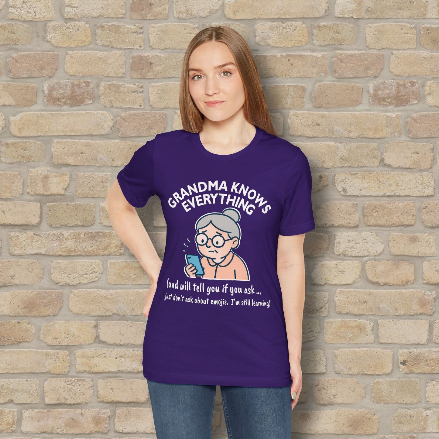 Graphic & Text Don't Ask Grandama About Emojis Tee - Vibrant Styles