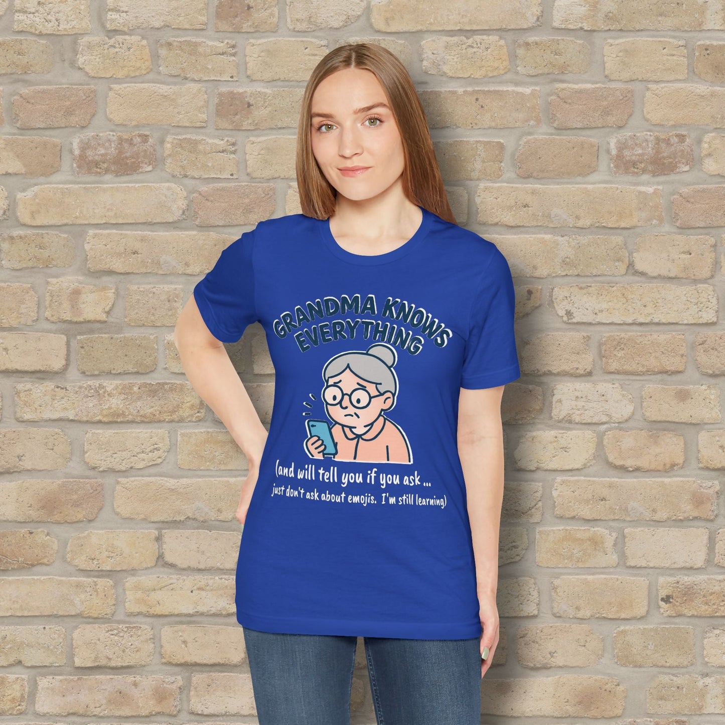 Graphic & Text Don't Ask Grandama About Emojis Tee - Vibrant Styles
