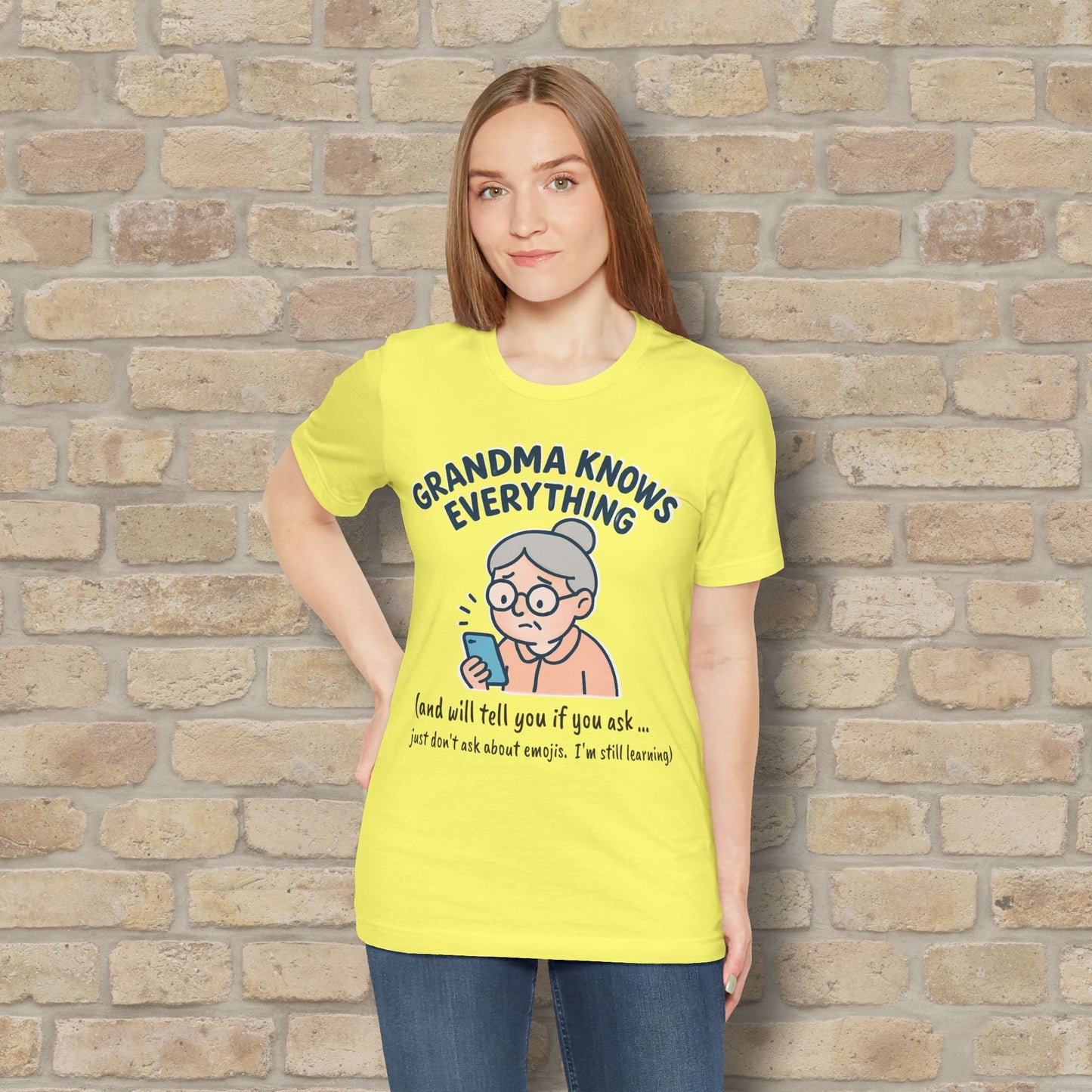 Graphic & Text Don't Ask Grandama About Emojis Tee - Vibrant Styles